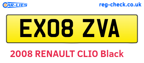 EX08ZVA are the vehicle registration plates.