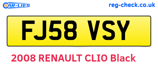 FJ58VSY are the vehicle registration plates.