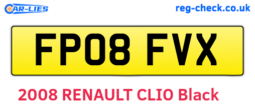 FP08FVX are the vehicle registration plates.