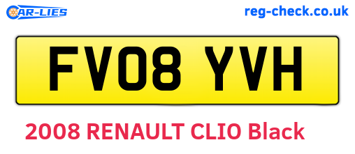 FV08YVH are the vehicle registration plates.