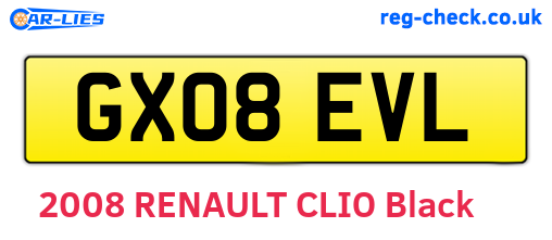 GX08EVL are the vehicle registration plates.