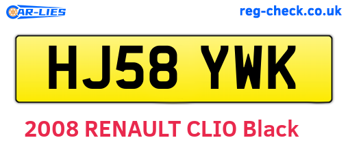 HJ58YWK are the vehicle registration plates.
