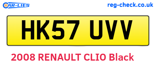 HK57UVV are the vehicle registration plates.