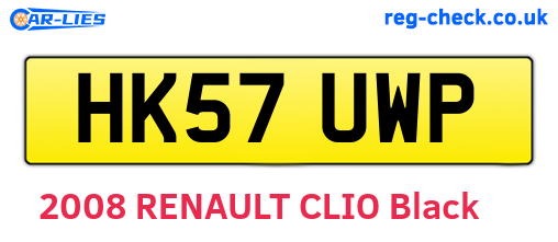 HK57UWP are the vehicle registration plates.