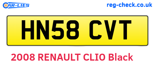 HN58CVT are the vehicle registration plates.