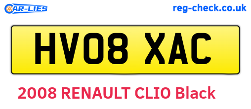 HV08XAC are the vehicle registration plates.