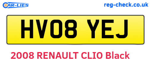HV08YEJ are the vehicle registration plates.