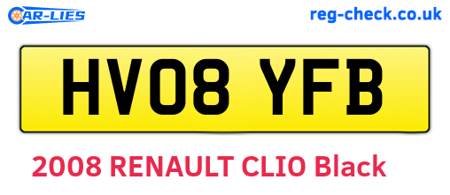 HV08YFB are the vehicle registration plates.