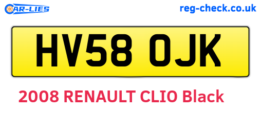 HV58OJK are the vehicle registration plates.