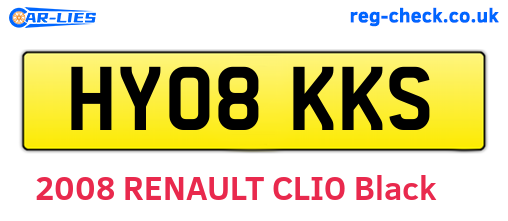 HY08KKS are the vehicle registration plates.