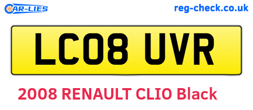 LC08UVR are the vehicle registration plates.