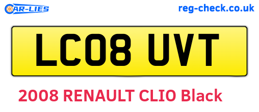 LC08UVT are the vehicle registration plates.