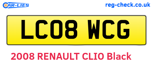 LC08WCG are the vehicle registration plates.