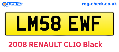 LM58EWF are the vehicle registration plates.