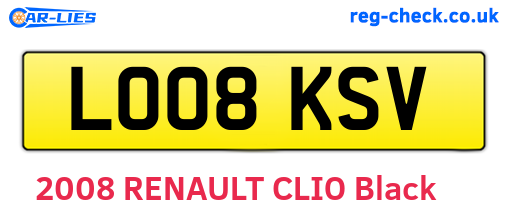 LO08KSV are the vehicle registration plates.