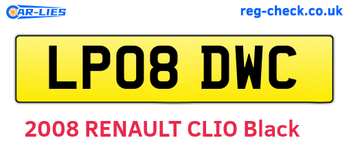 LP08DWC are the vehicle registration plates.