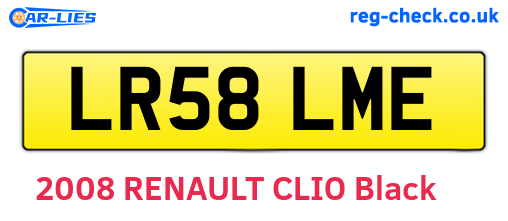 LR58LME are the vehicle registration plates.