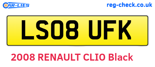 LS08UFK are the vehicle registration plates.