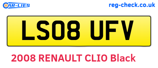 LS08UFV are the vehicle registration plates.