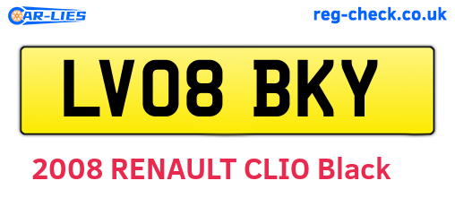 LV08BKY are the vehicle registration plates.