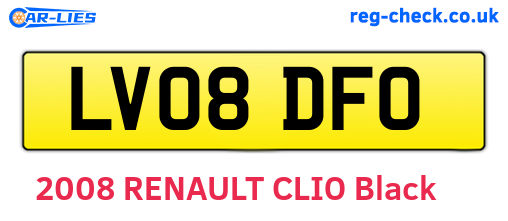 LV08DFO are the vehicle registration plates.