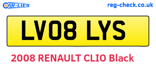 LV08LYS are the vehicle registration plates.