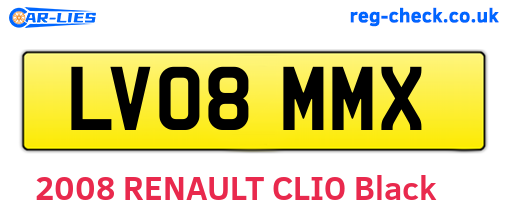 LV08MMX are the vehicle registration plates.