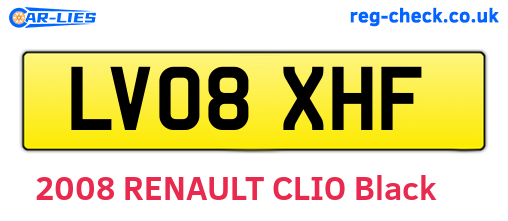 LV08XHF are the vehicle registration plates.