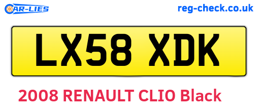 LX58XDK are the vehicle registration plates.