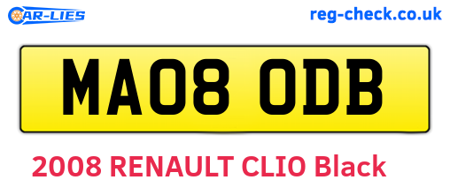MA08ODB are the vehicle registration plates.