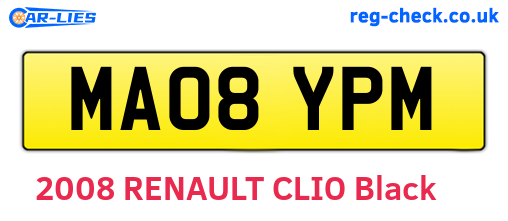 MA08YPM are the vehicle registration plates.