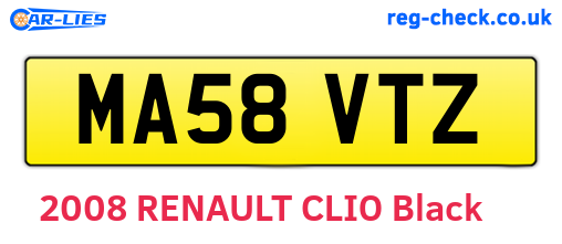 MA58VTZ are the vehicle registration plates.