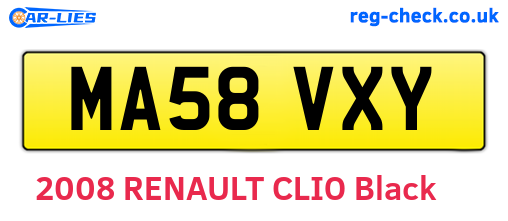 MA58VXY are the vehicle registration plates.