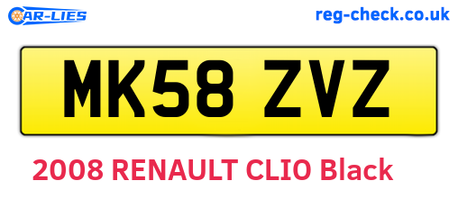 MK58ZVZ are the vehicle registration plates.