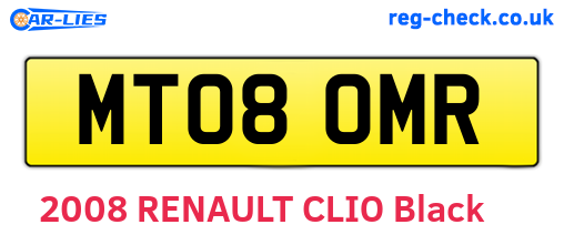 MT08OMR are the vehicle registration plates.