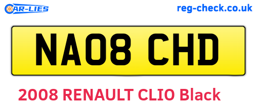 NA08CHD are the vehicle registration plates.