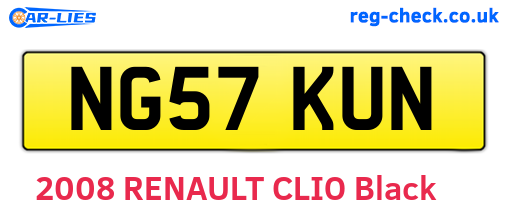 NG57KUN are the vehicle registration plates.