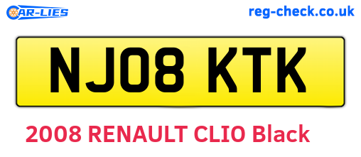 NJ08KTK are the vehicle registration plates.