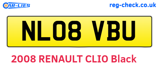 NL08VBU are the vehicle registration plates.