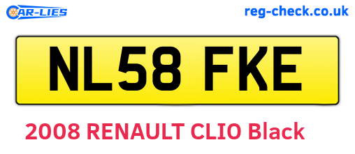 NL58FKE are the vehicle registration plates.