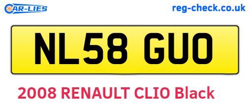 NL58GUO are the vehicle registration plates.