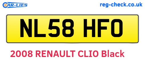 NL58HFO are the vehicle registration plates.