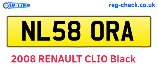 NL58ORA are the vehicle registration plates.