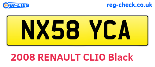 NX58YCA are the vehicle registration plates.