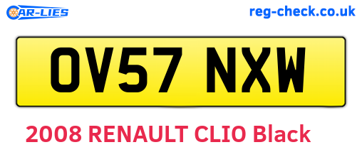 OV57NXW are the vehicle registration plates.