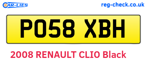 PO58XBH are the vehicle registration plates.