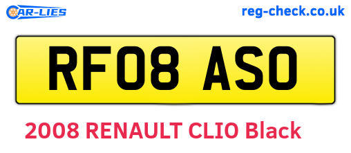 RF08ASO are the vehicle registration plates.