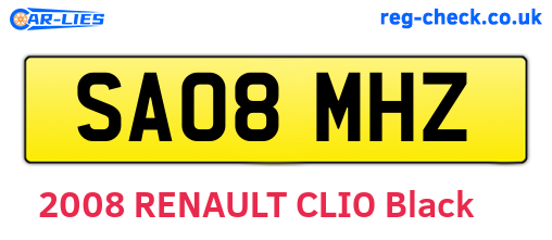 SA08MHZ are the vehicle registration plates.