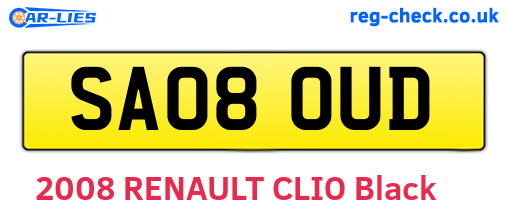 SA08OUD are the vehicle registration plates.