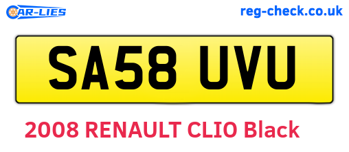 SA58UVU are the vehicle registration plates.